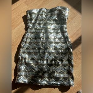 Bebe short sparkle strapless dress